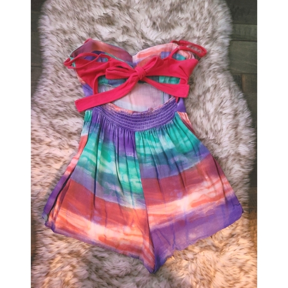 Material Girl Ombre Tie Dye Romper S - Picture 2 of 2